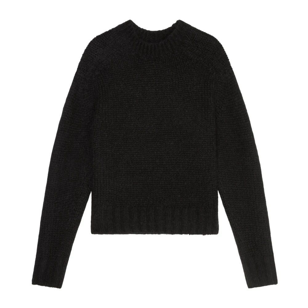Marc O'Polo Relaxte chunky gebreide trui Black Dames