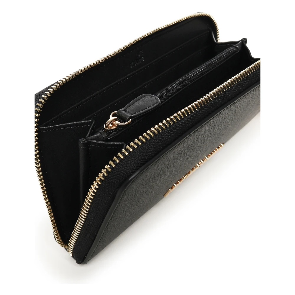Love Moschino Zwarte Portemonnee met Logo Ritssluiting Black Dames
