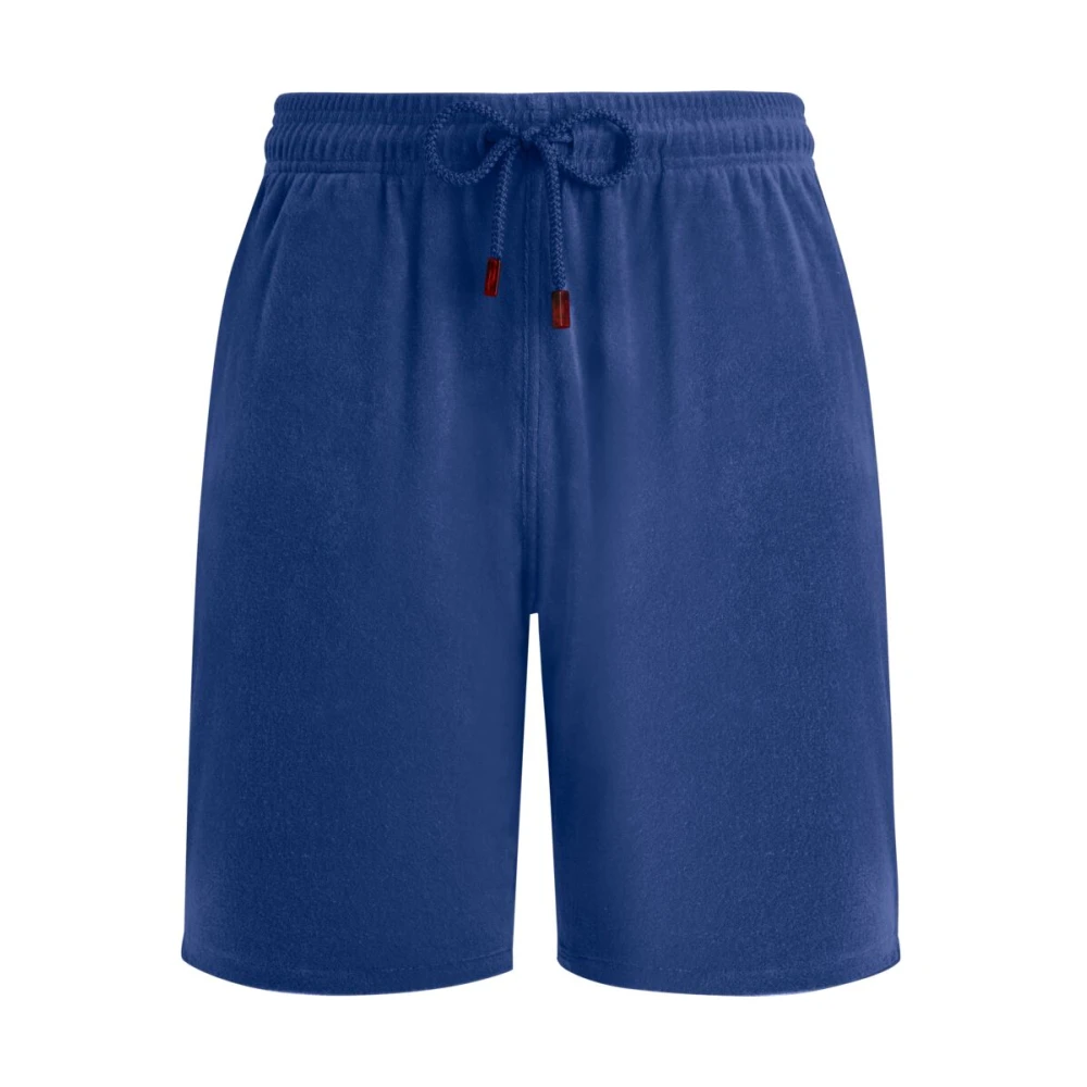 Vilebrequin Solide Bermuda Shorts Elastische Taille Blue Heren