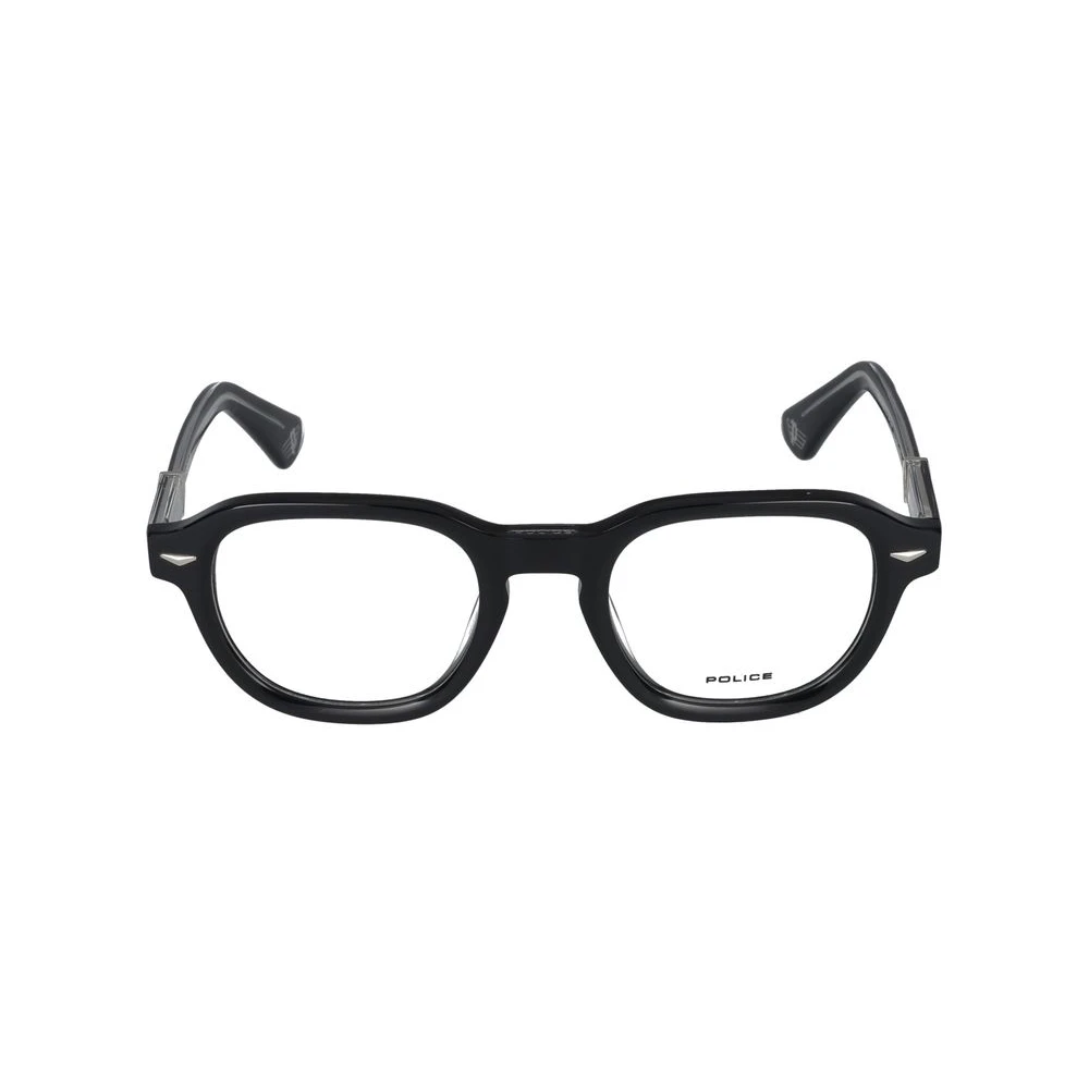 Police Men's Black Glasses, 50 Mm, Stylish Eyeglasses In Glossy