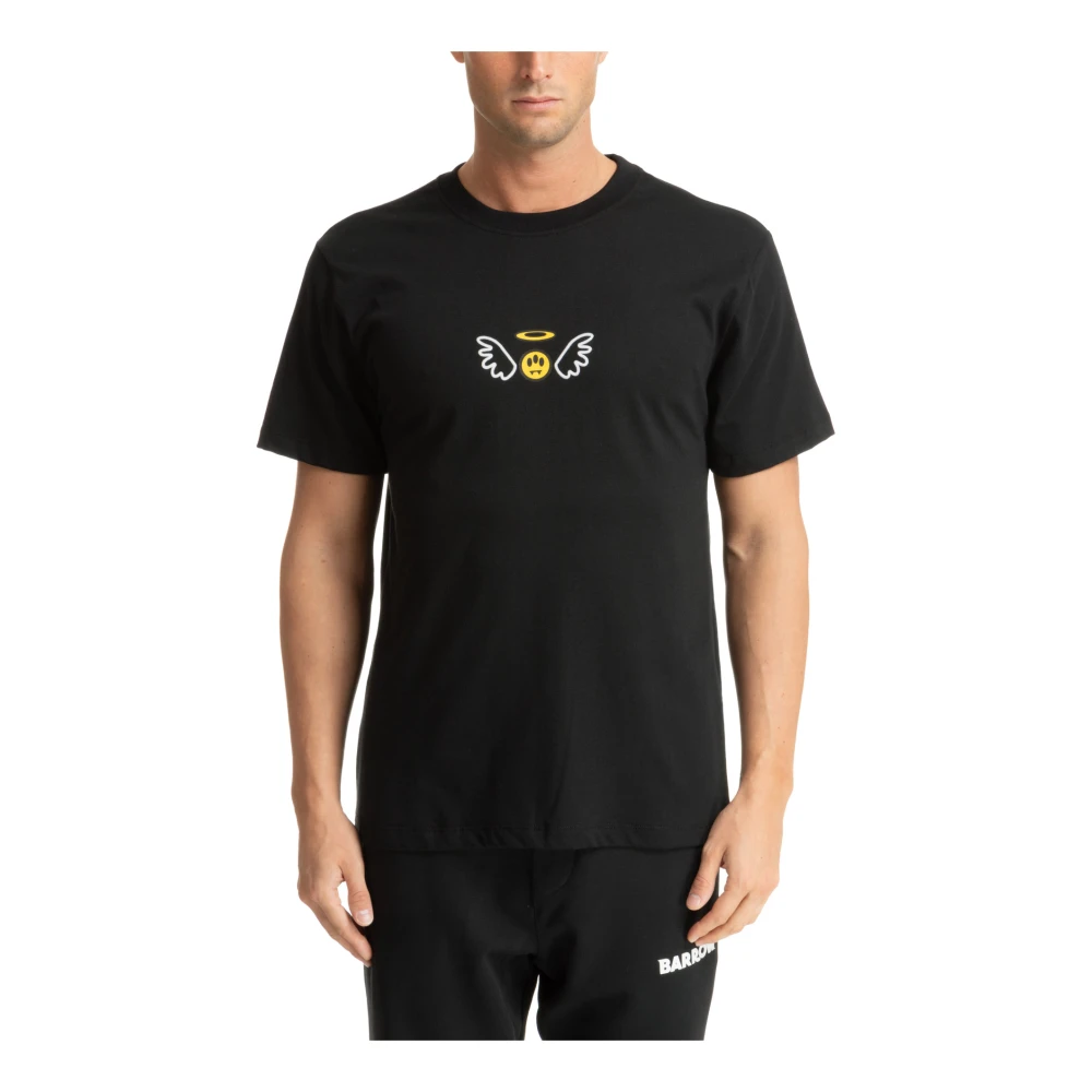 Barrow T-shirt met patroon en Angel-logo Black Heren