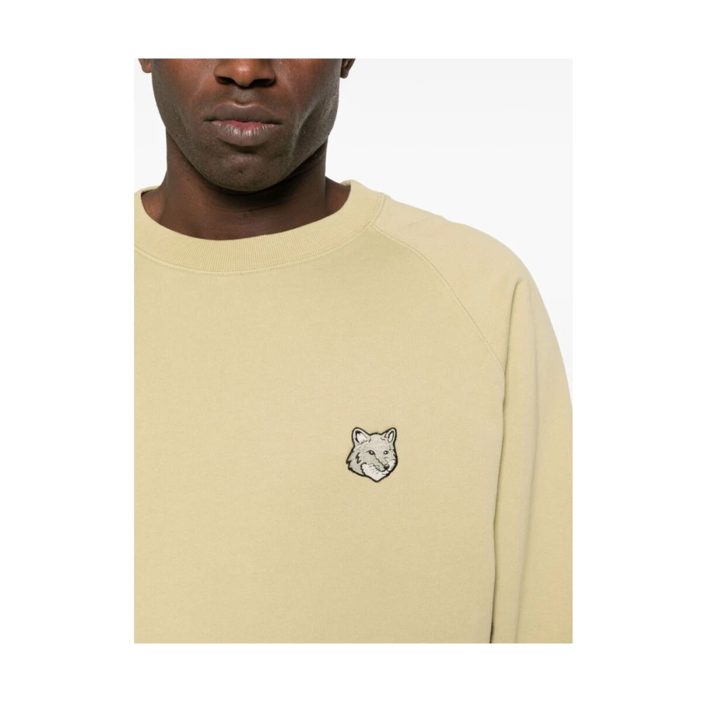 Maison Kitsuné Sweatshirt met geborduurd Bold Fox Head Green Heren