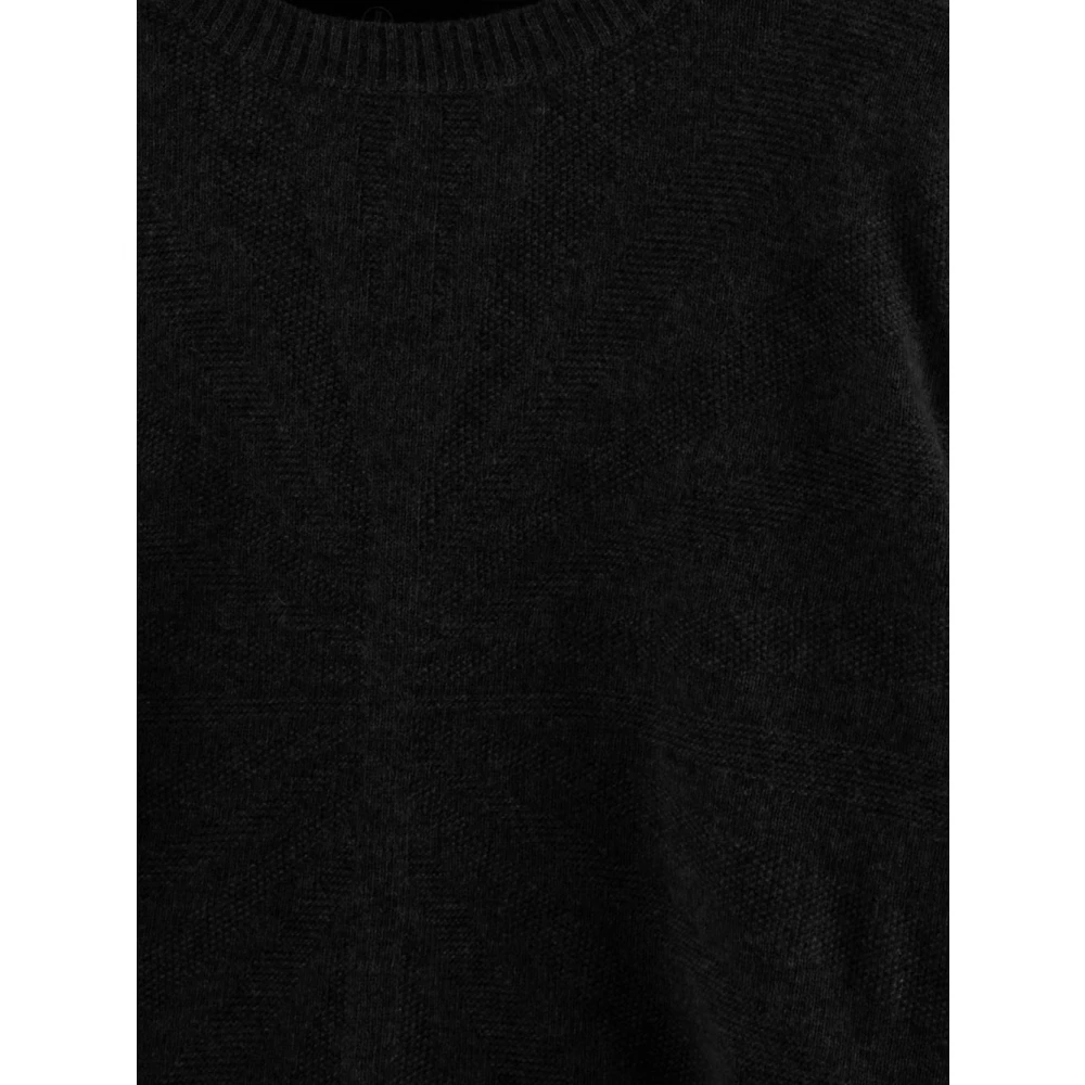 Moncler Katoen Gebreide Biker Sweater Black Heren