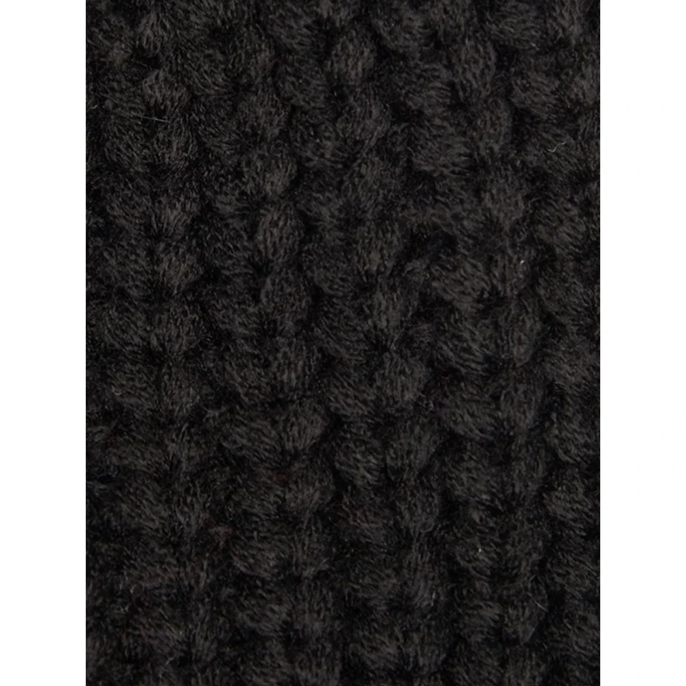 Barbour Gebreide muts met grove steek en patch Black Dames