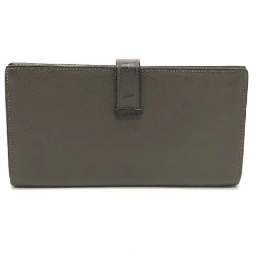 Hermès Vintage Pre-owned Leather wallets Gray Dames