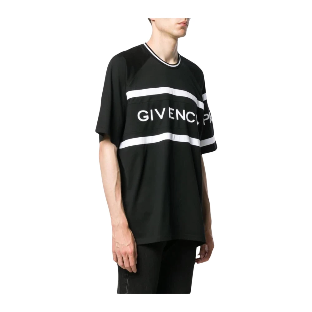 Givenchy Zwart Logo Relief Oversized T-shirt Black Heren