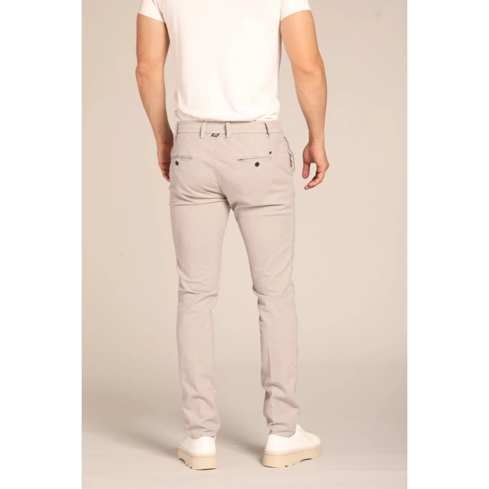 Mason's Slim Fit Chino Jogger Broek Microfantasia Beige Heren