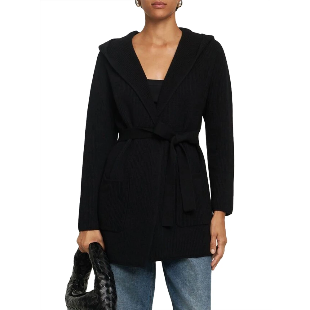 Max Mara Zwarte Finezza Jas voor Vrouwen Black Dames