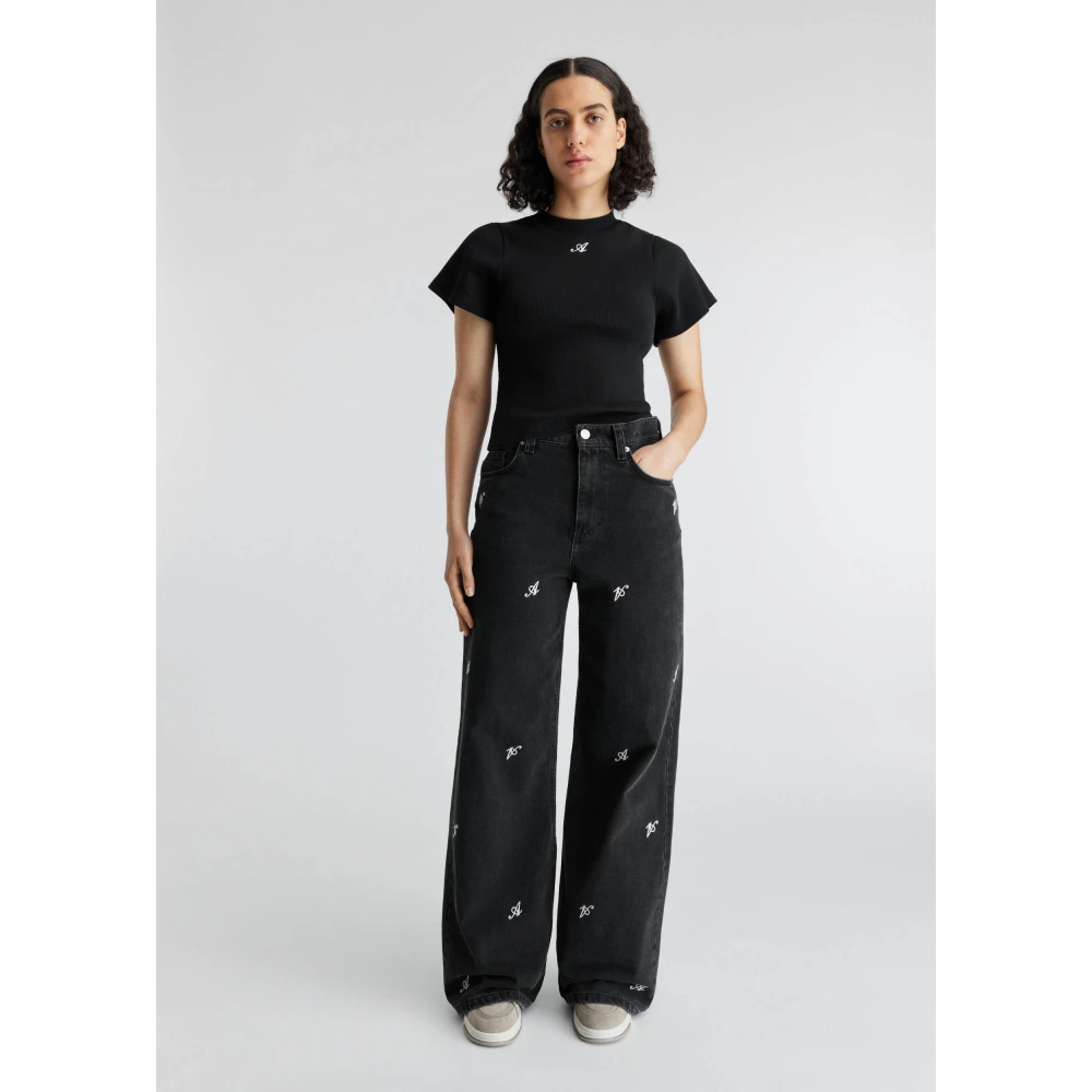 Axel Arigato Clara Wide-Leg Jeans Black Dames