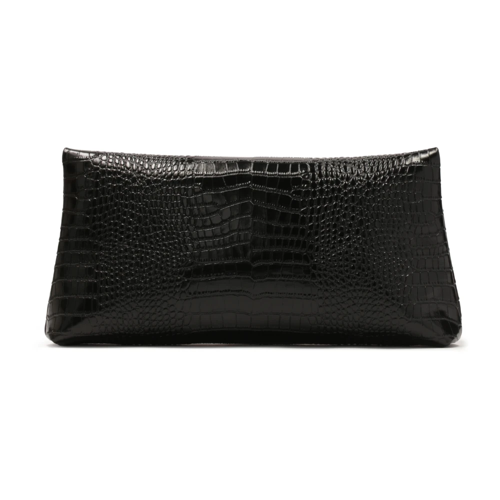 Kazar Studio Grote reliëflederen avondhandtas Black Dames