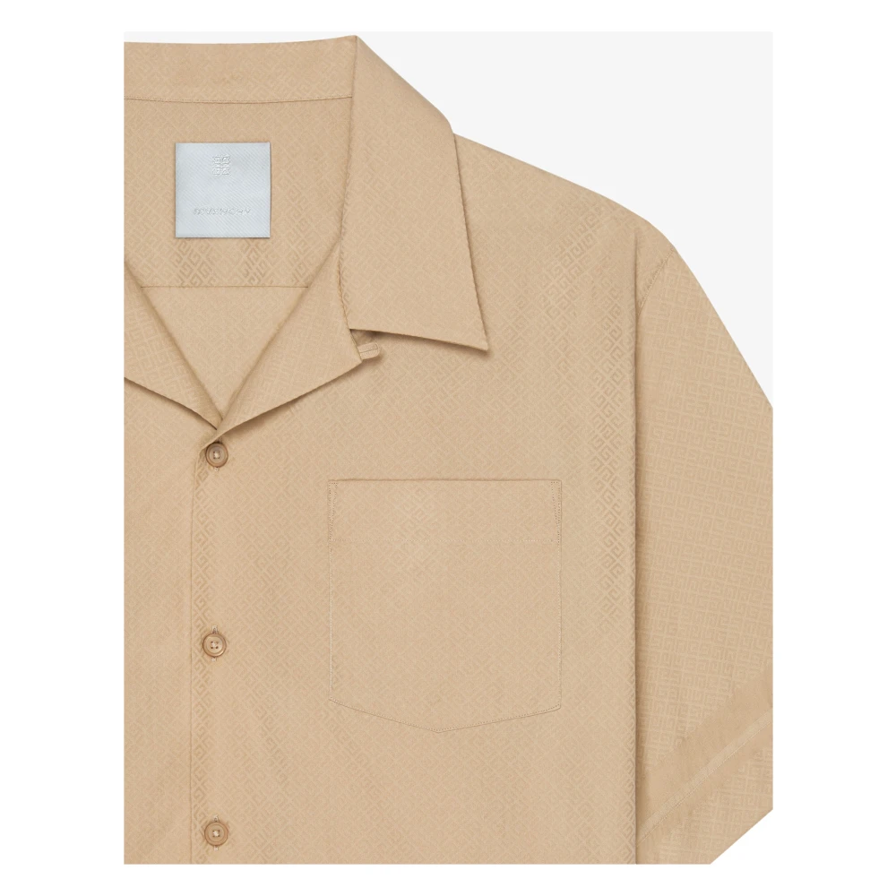 Givenchy Hawaiian Collar 4G Pattern Shirt Beige Heren