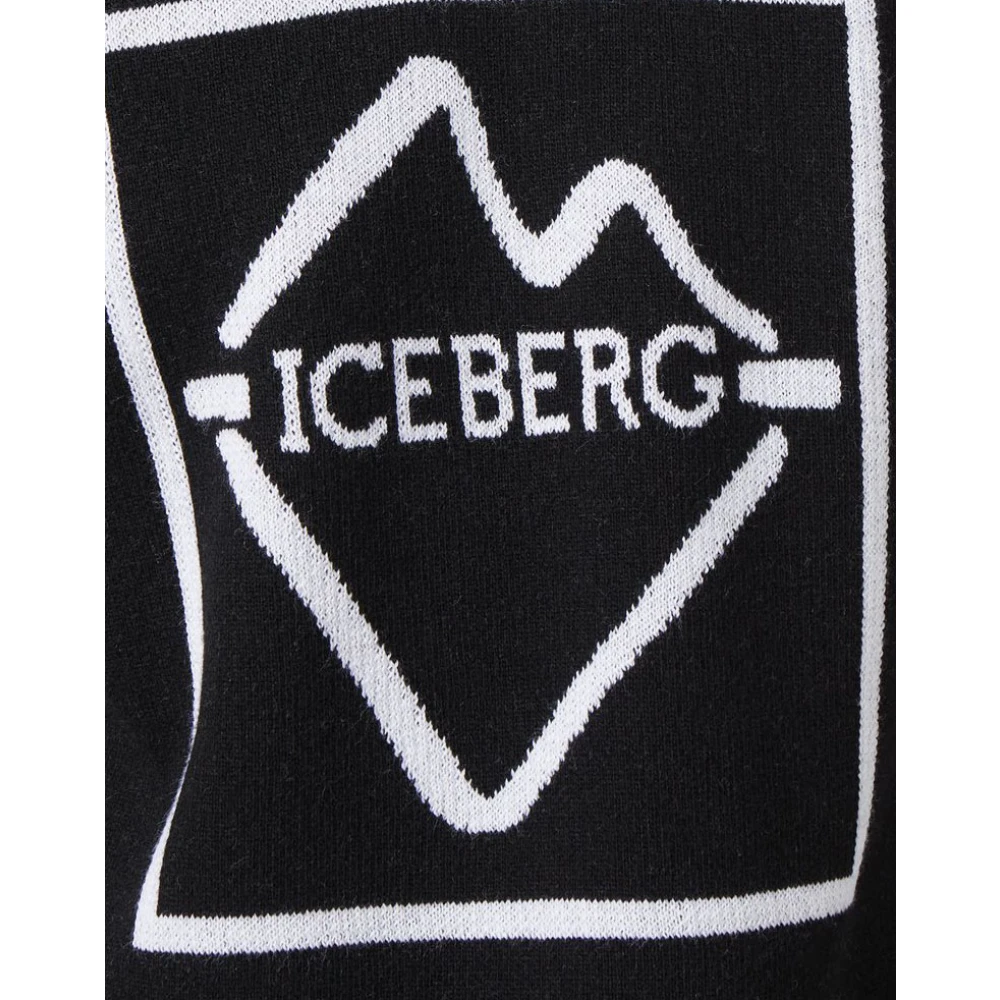 Iceberg Trui van wolmix met ronde hals Black Heren