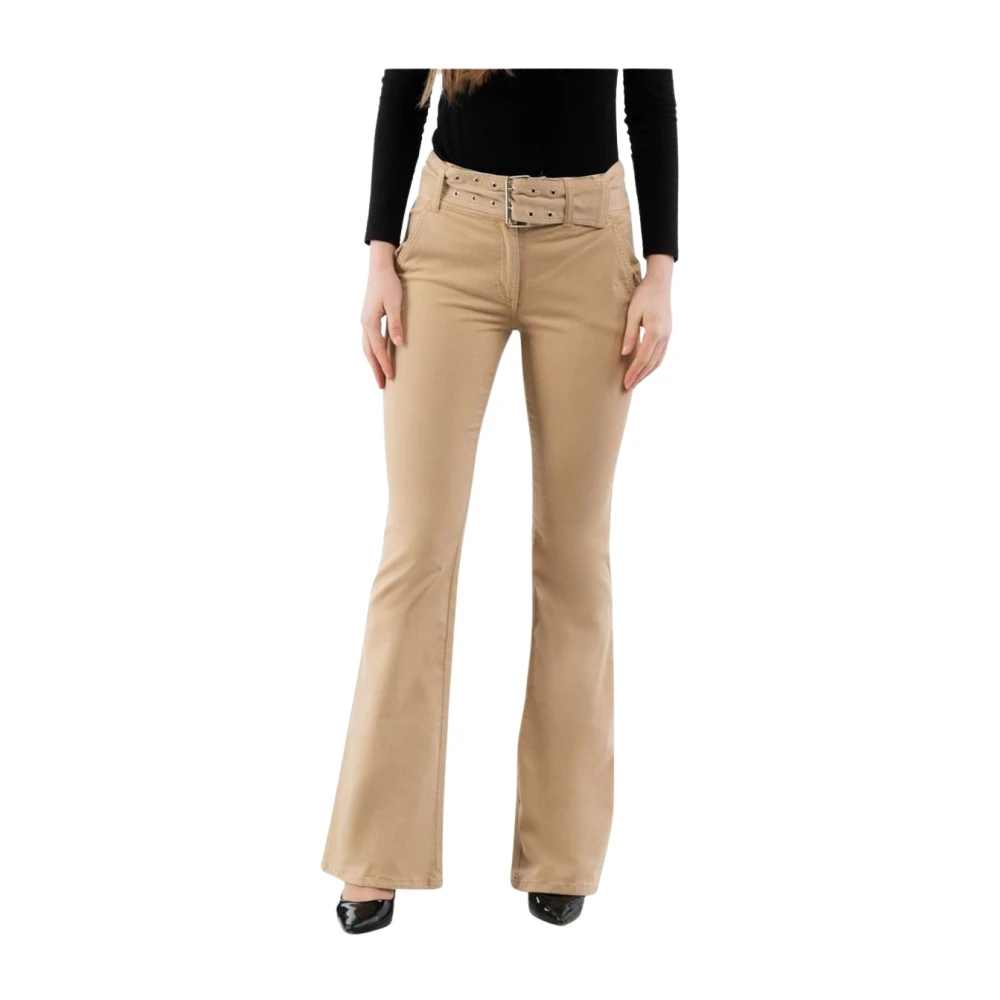 Moschino Women's Beige Cotton Flared Pants