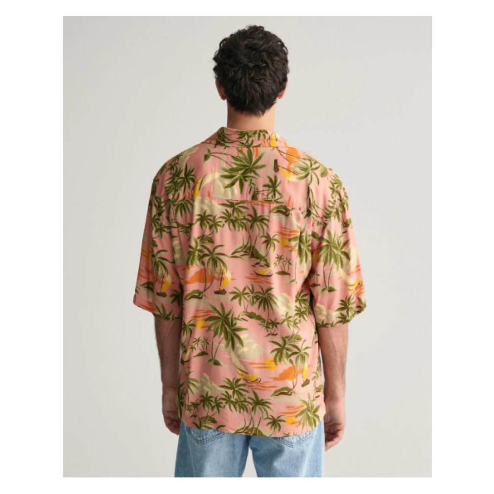 Gant Korte mouwen Hawaiiaans overhemd losse pasvorm Multicolor Heren