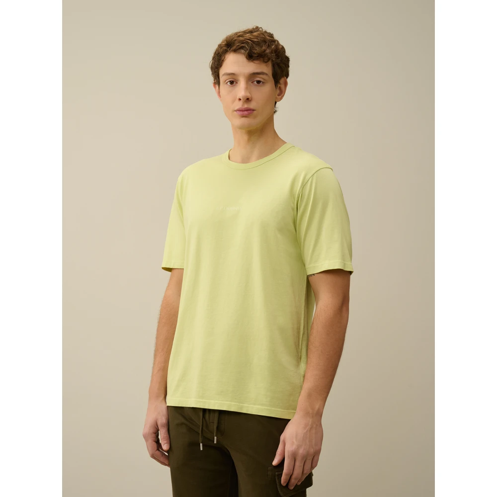 C.P. Company Resist Dyed Logo T-shirt in Wit Green Heren