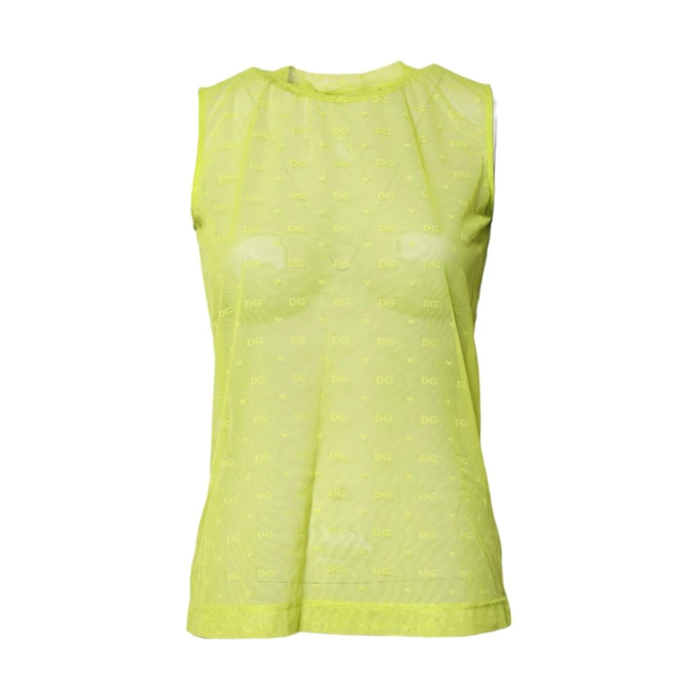 Dolce & Gabbana Women's Green Round Neck Tank