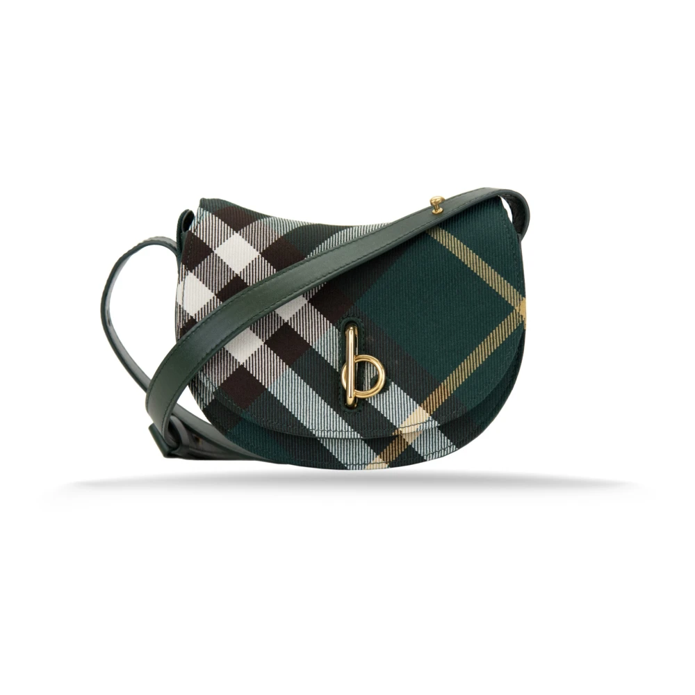 Burberry Women's Green Check Pattern Shoulder Bag
