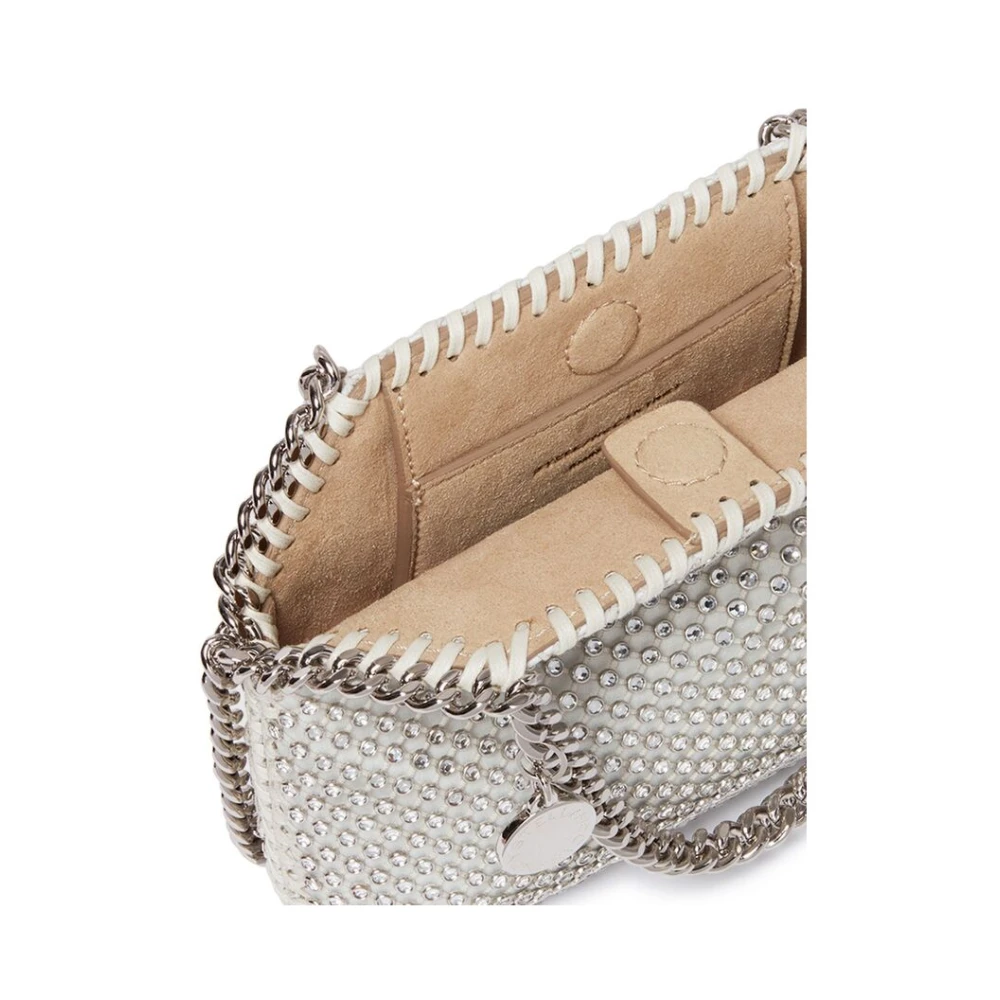 Stella Mccartney Kristal Kettingtas in Wit Zilver Gray Dames