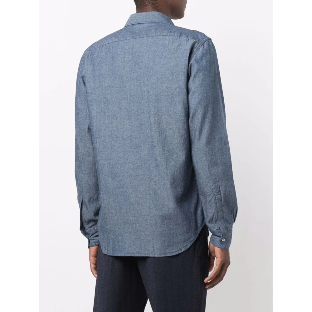 Aspesi Light Wash Klassiek Denim Overhemd met Kraag Blue Heren