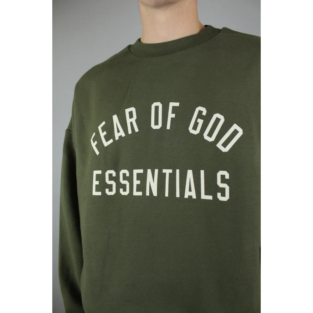 Fear Of God Militair Groene Fleece Crewneck Green Heren