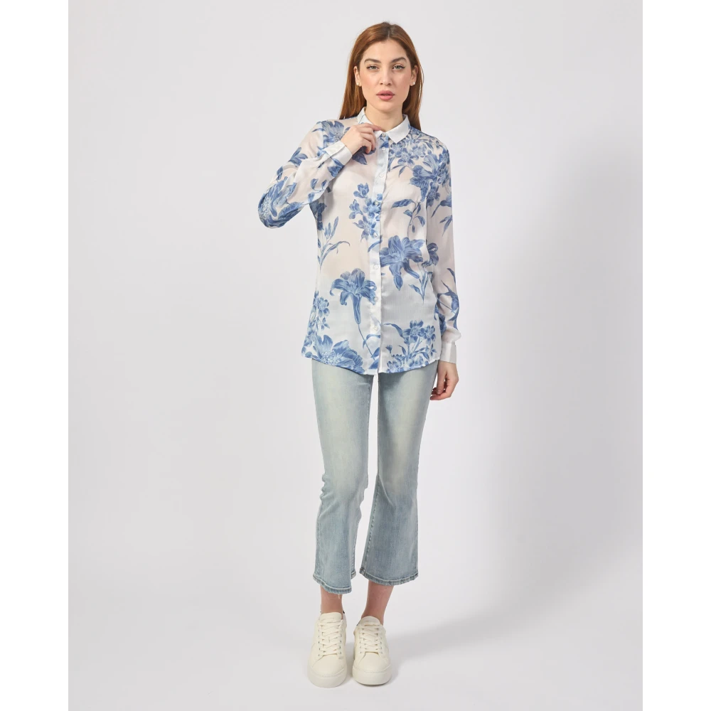 Guess Bloemenprint knoopshirt Multicolor Dames