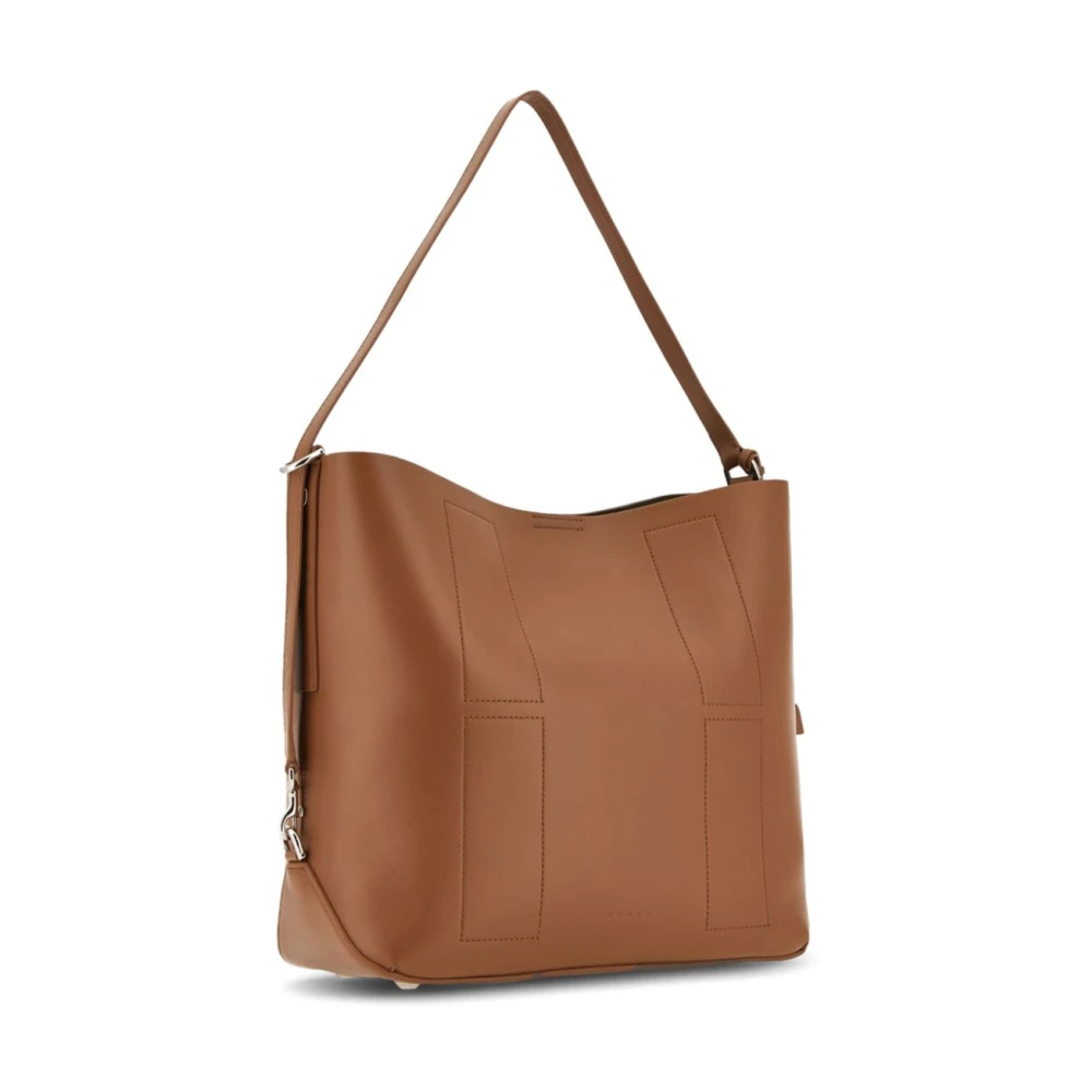 Hogan Bruine Schoudertas met Logohanger Brown Dames