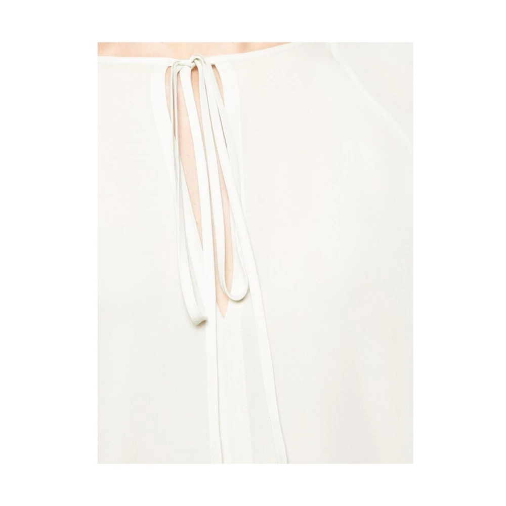 Nili Lotan Witte Zijden Strik Hals Blouse White Dames