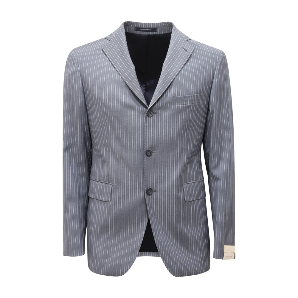 Tagliatore Men's Blue Blazers, S, 0551Au Abito Pinstripes Wool Suit