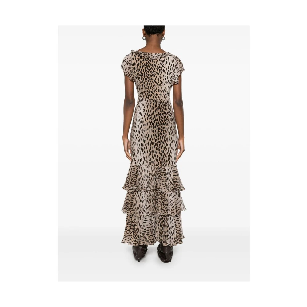 Rixo Ecru Jurk met Ritssluiting en Dartdetails Brown Dames