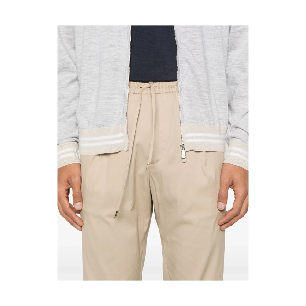 Briglia Beige Elastische Taille Koordbroek Beige Heren