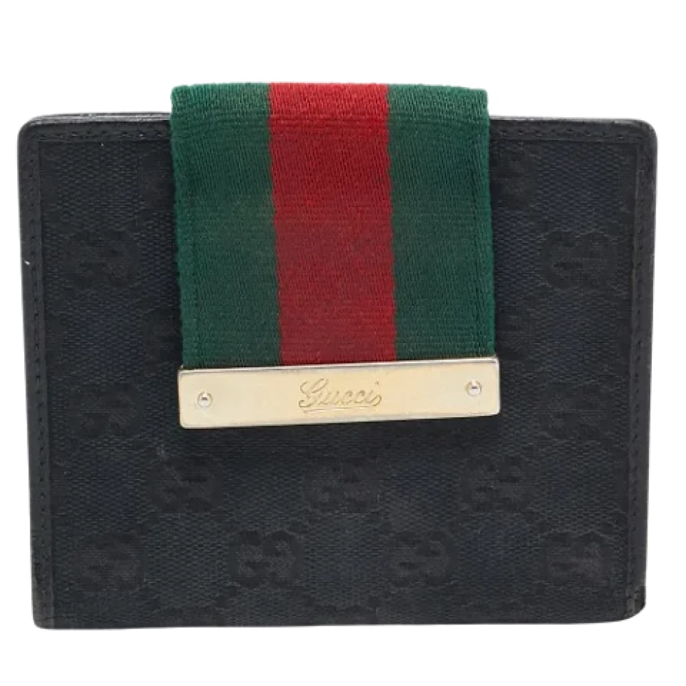 Gucci Vintage Pre-owned Canvas wallets Black Dames