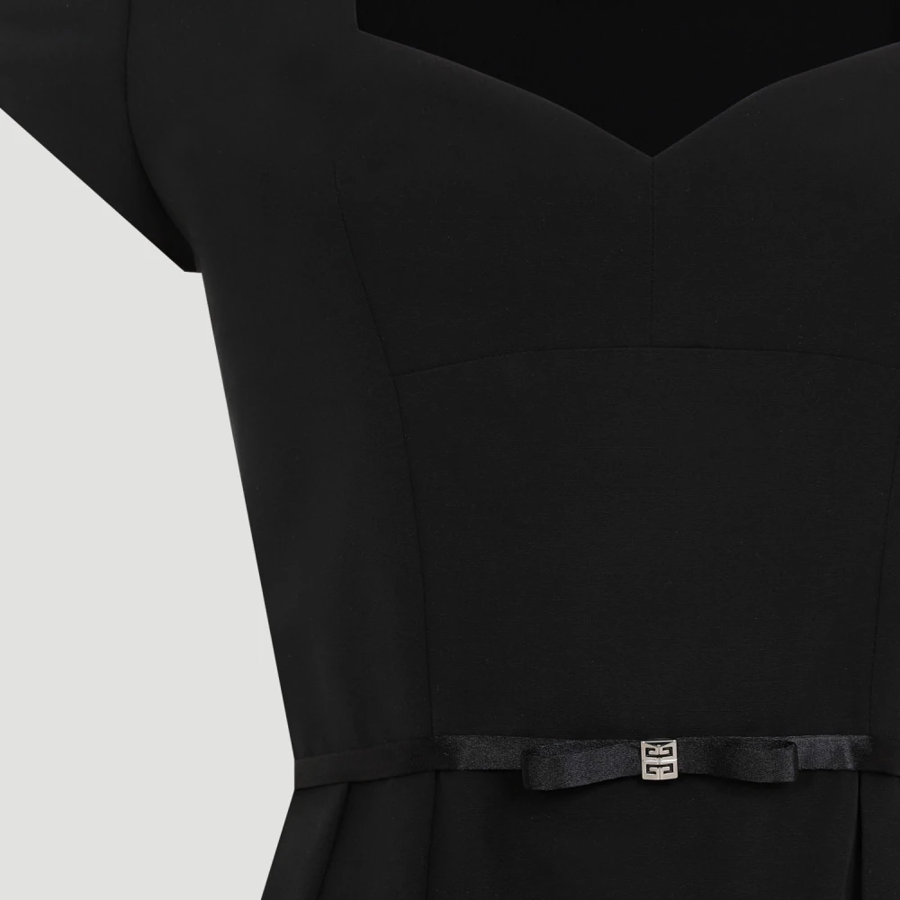 Givenchy Zwarte Katoenen Jurk met 4G Logo Black Dames