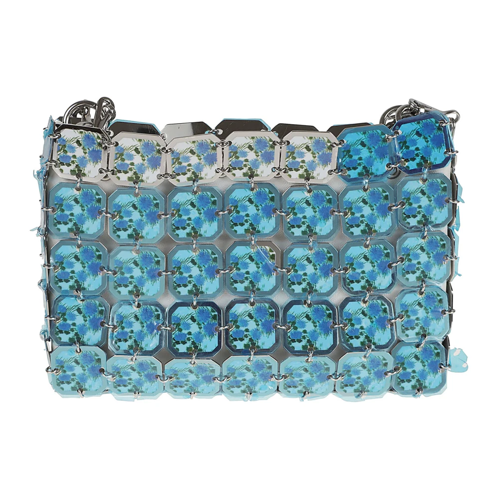 Paco Rabanne Metallic Schoudertas voor Vrouwen Blue Dames