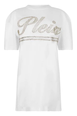 Open Back T-Shirt Dress Strass Signature