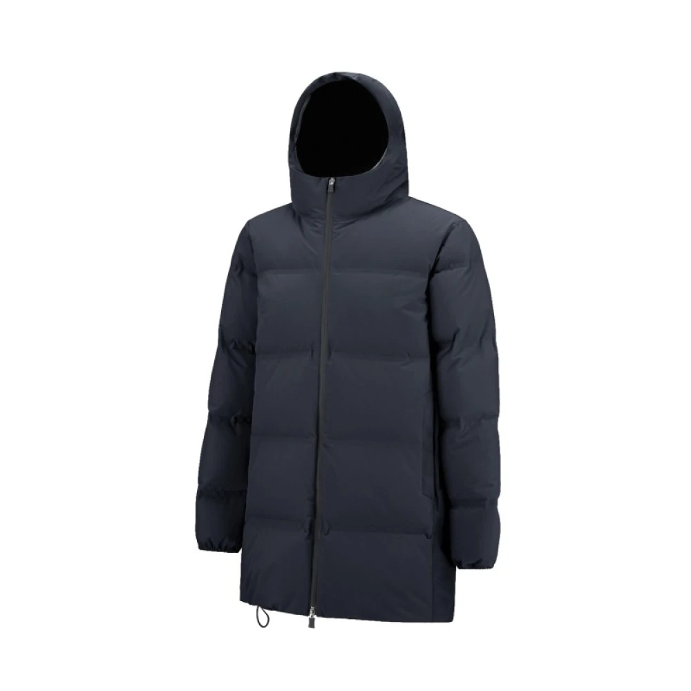 Herno Gewatteerde Midi Donsjas met Capuchon Black Heren