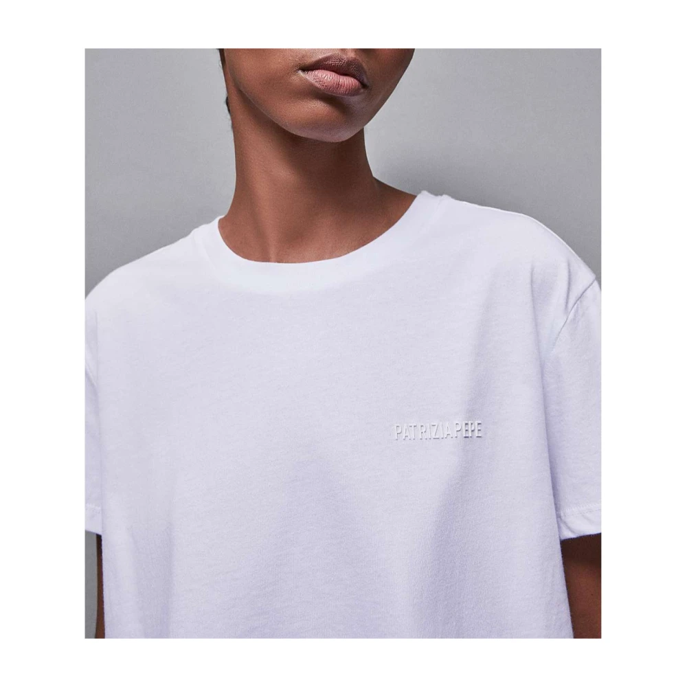 PATRIZIA PEPE Logo Essential T-Shirt Art Blue Dames