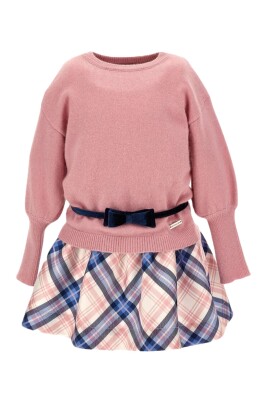 pink-tartan-dress-with-velvet-belt