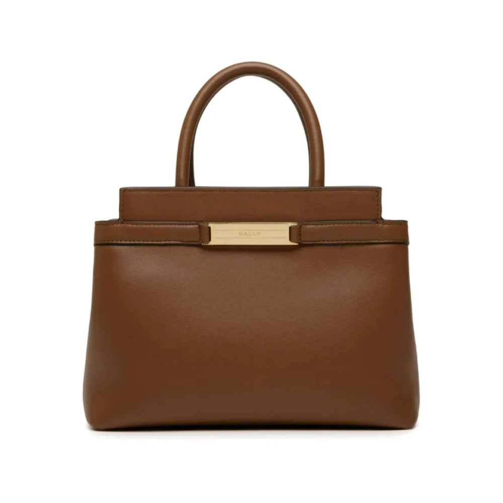 Bally Bruin Leren Deco Tote Tas Brown Dames