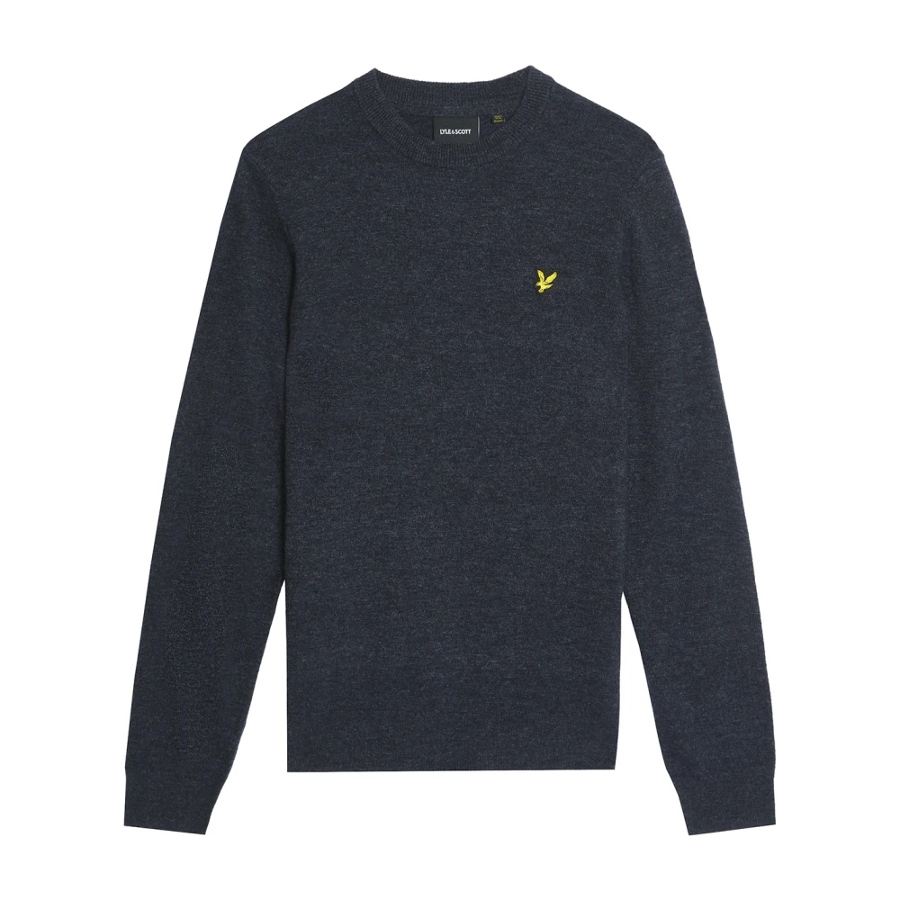 Lyle & Scott Herren Blau Rundhals-Pullover Aus Schafwolle Blend - Bild 2