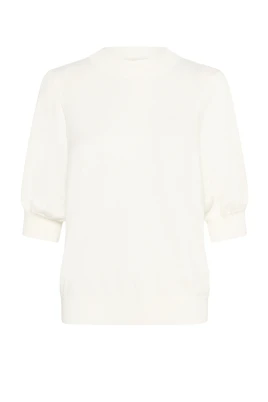 Feminin Veckad Pullover Tröja Krita
