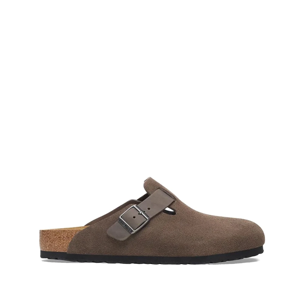 Birkenstock Uomo Marrone Sabot In Pelle Boston Bs - Immagine 2
