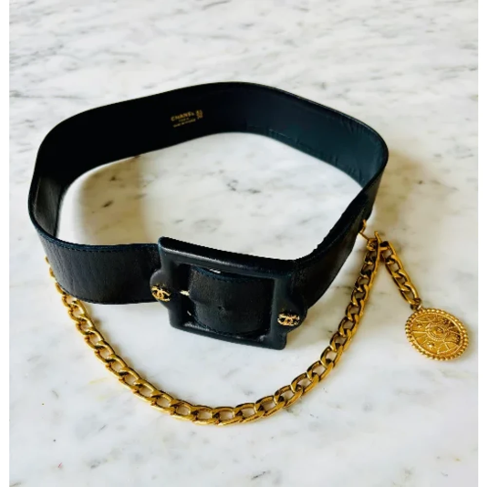 Chanel Vintage Pre-owned Fabric belts Black Dames