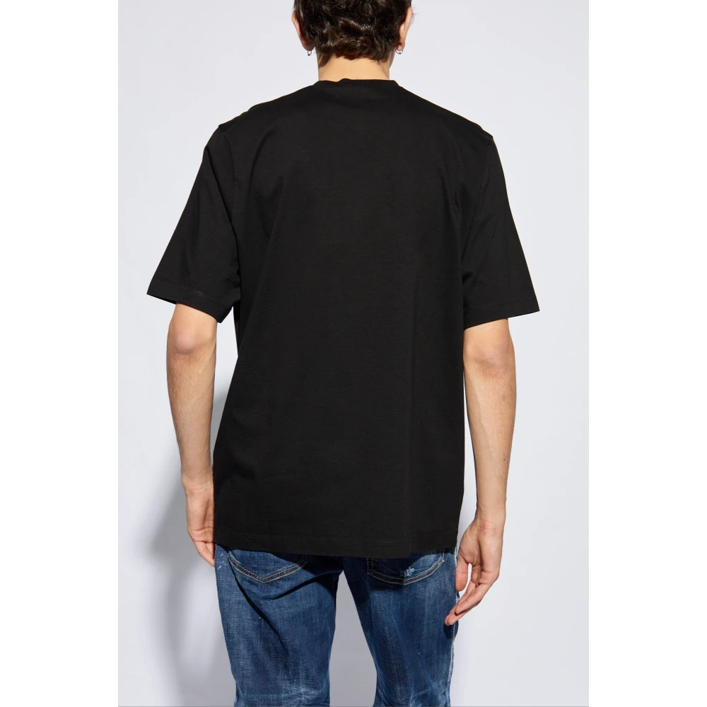 Dsquared2 T-shirt met logo Black Heren