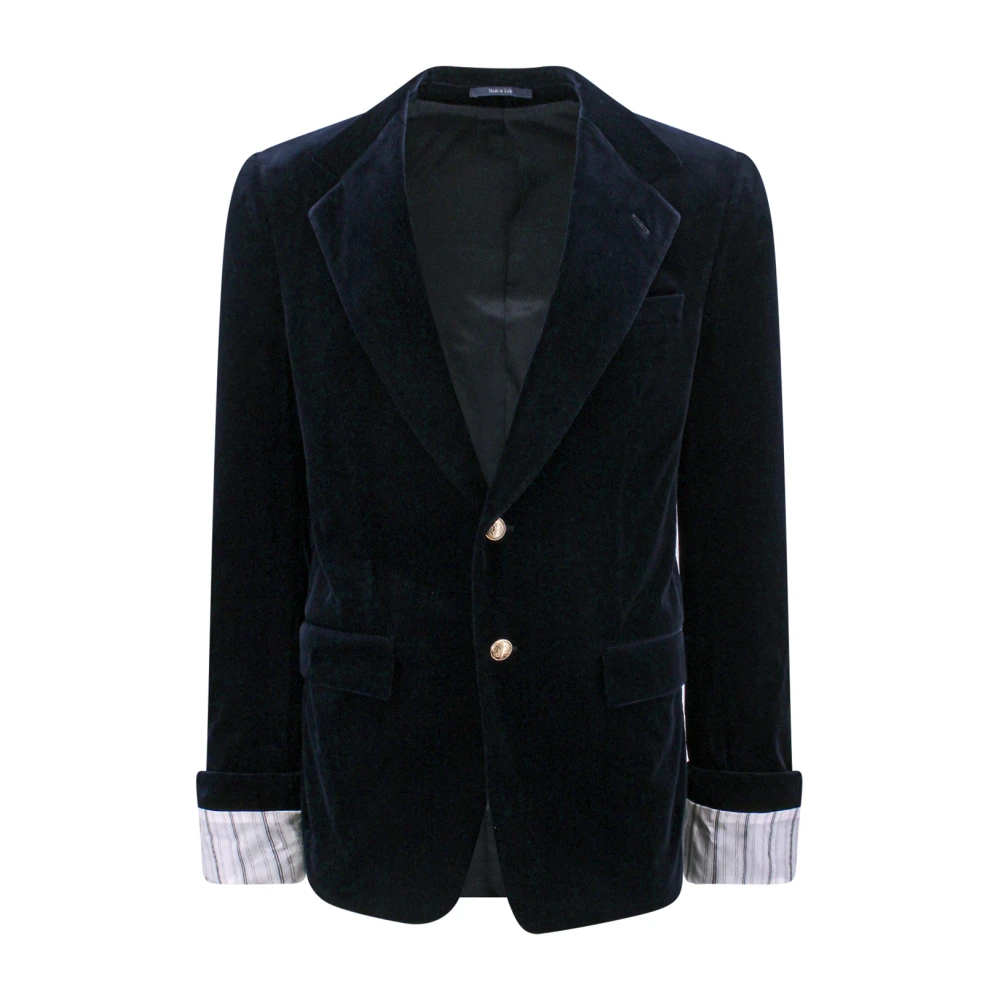 Gucci Blauwe Fluweel Blazer Elegant Stijlvol Mannen Blue Heren
