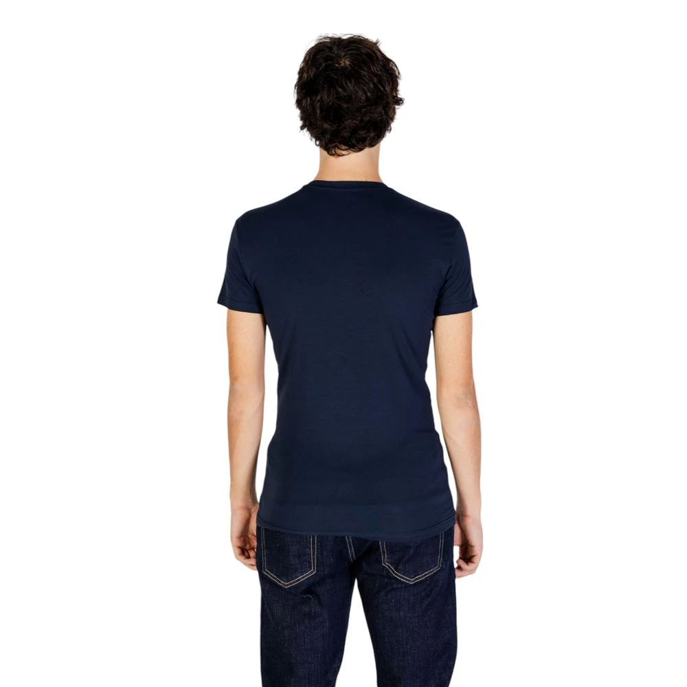 Emporio Armani Blauw Katoenen Heren T-Shirt Herfst Winter Blue Heren