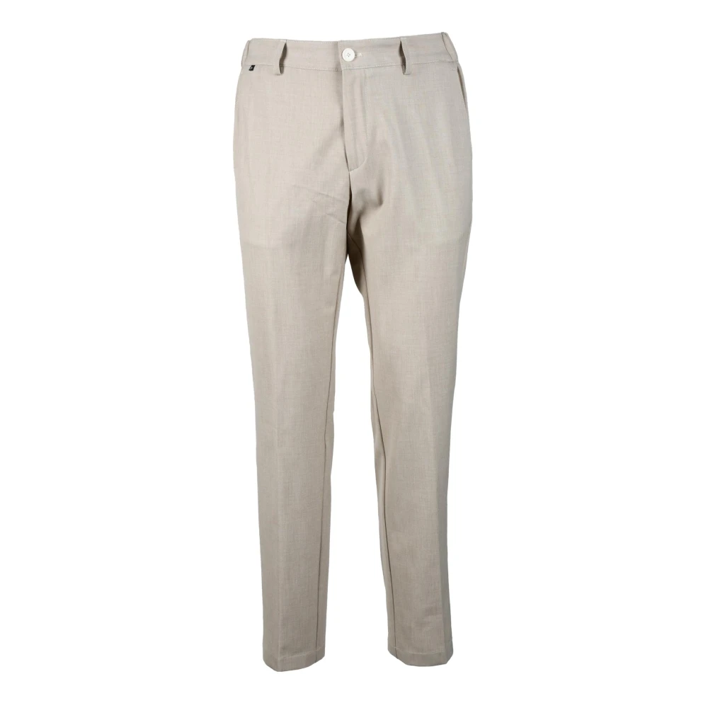 Hugo Boss Elegante Damesbroek met Stretchstof Beige Heren