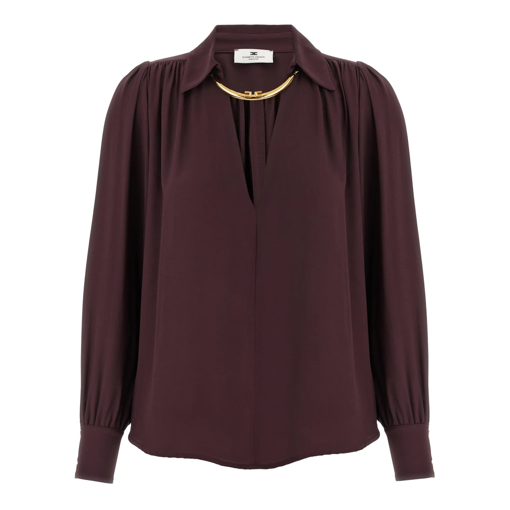 Elisabetta Franchi Purple Shirts - Female - Blouses - S - Blouses & Shirts