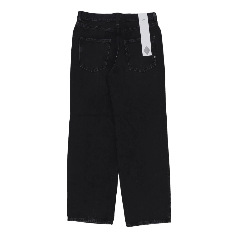 Amish Zwarte Denim Hoge Taille Wijde Pijp Jeans Black Heren