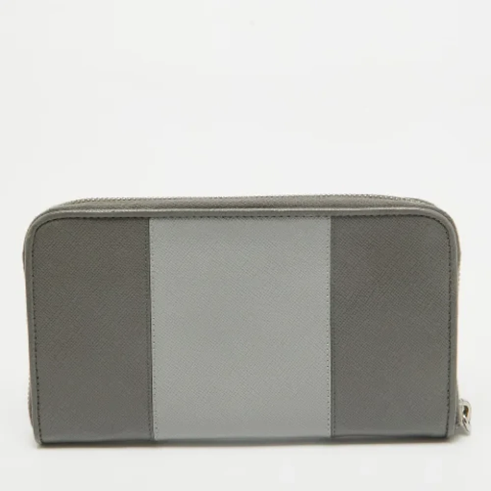 Prada Vintage Pre-owned Leather wallets Gray Dames
