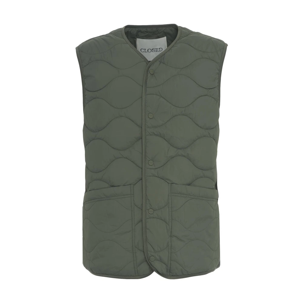 Closed Gewatteerd Eco Vest Groen Mouwloos Gewatteerd Green Heren